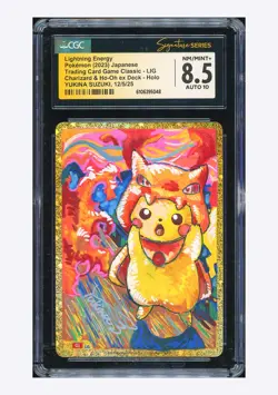 Pokemon CGC8.5 AUTO10 Lightning Energy Holo YUKINA SUZUKI 2023 #LIG CLL Japanese - Image 1