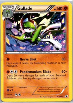 Pokemon TCG Gallade 81/113 Legendary Treasures LP - Image 1