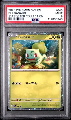 Pokemon SVP EN-SV Black Star Promo Bulbasaur 151 Poster Collection 46 2023 PSA 9 - Image 1