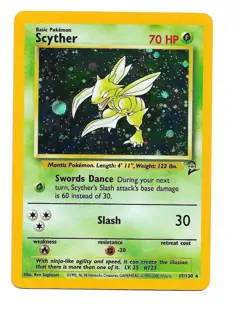 Scyther 17/130 Pokemon Base Set 2 Holo Rare Pokemon TCG - Image 1