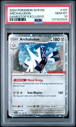 2024 POKEMON SCR EN-STELLAR CROWN GAMESTOP EXCLUSIVE #107 ARCHALUDON PSA 10 - Image 1