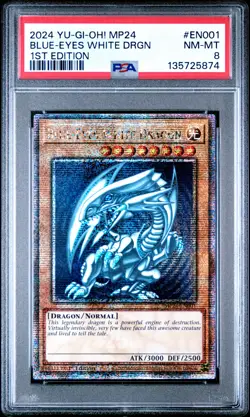Blue Eyes White Dragon MP24-EN001 QCR 1st Edition Yugioh PSA 8 *874 - Image 1