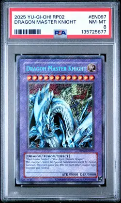 Dragon Master Knight RP02-EN097 Secret Rare 2025 Yugioh PSA 8 *877 - Image 1