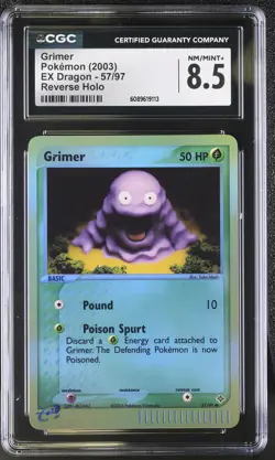 CGC 8.5 Grimer 2003 EX Dragon 57/97 Reverse Holo Pokemon Card - Image 1