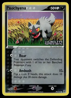 Pokemon Card - Poochyena Delta Species 79/113 Common Reverse Holo Stamped - Image 1