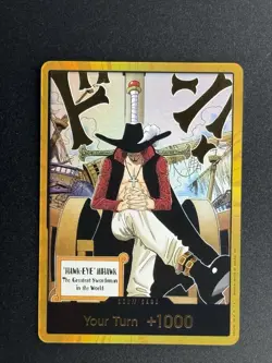 DON!! Card (Dracule Mihawk) (Gold) The Azure Sea's Seven Foil - Image 1