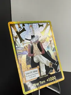 DON!! Card (Dracule Mihawk) (Gold) The Azure Sea's Seven Foil - Image 3