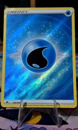 Water Energy 154/159 Textured Holo Crown Zenith Pokemon Card NM - Image 2