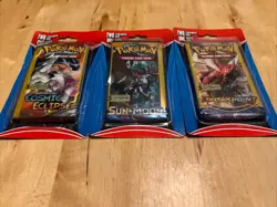 Lot Of (3) MJ H Two-3card Booster Packs And Bonus Card Sun & Moon, Cosmic Eclip - Image 1