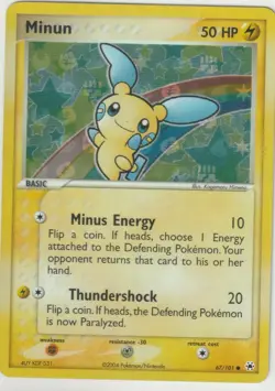 2004 Pokemon Hidden Legends Minun [Reverse Holo] #67/101 Awesome Card - Image 1