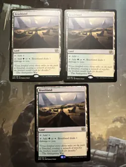 3x Brushland The Brothers' War Regular NM Mtg - Image 1