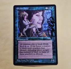UNPLAYED SIGNED NM Magic MTG Elvish Bard Alliances SUSAN VAN CAMP EDH CUBE VTG - Image 1