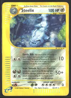 2003 Pokemon Steelix Aquapolis Reverse Holo 35/147 Rare Vintage Genuine - Image 1