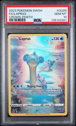 PSA 10!!! GEM MINT Pokemon Lapras GG05/GG70 Crown Zenith Full Art - Image 1
