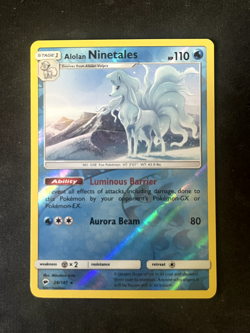 Alolan Ninetales Reverse Foil Pokemon Sun & Moon Burning Shadows #28 2f4 - Image 1