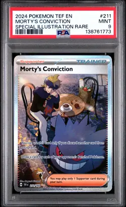 Morty's Conviction 211/162 Special Illustration Rare Pokemon PSA 9 *773 - Image 1