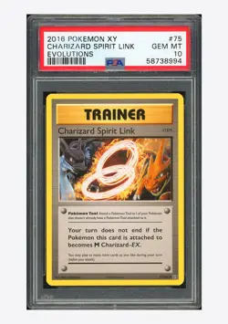 Pokemon PSA 10 Charizard Spirit Link 2016 75/108 Evolutions English - Image 1