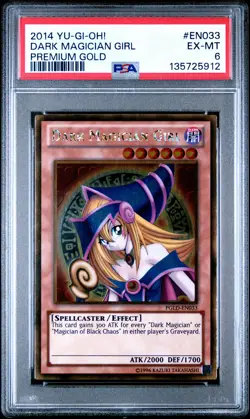 Dark Magician Girl PGLD-EN033 Premium Gold Yugioh PSA 6 *912 - Image 1