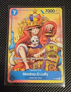 One Piece CCG Monkey.D.Luffy 2nd Anniversary Stamped Promo Card P-043 - Image 1