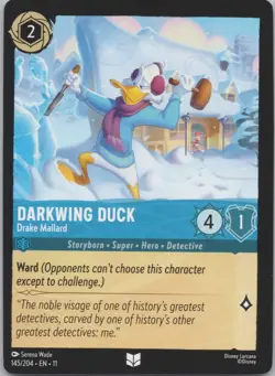 Disney Lorcana Winterspell (11) - Playset (4) #145 Darkwing Duck - Drake Mallard - Image 2