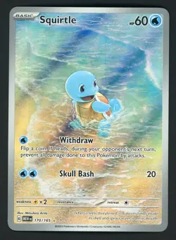 Pokemon TCG Squirtle 170/165 Scarlet & Violet 151 Illustration Rare Holo Card - Image 1