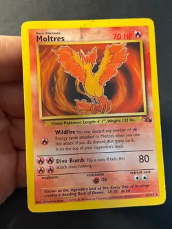 Moltres 27/62 Fossil Unlimited - Rare - WOTC Pokemon Card B LP - - Image 3