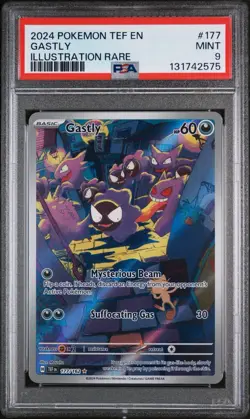 GASTLY 177/162 PSA 9 TEMPORAL FORCES ILLUSTRATION RARE POKEMON CARD ENGLISH - Image 1