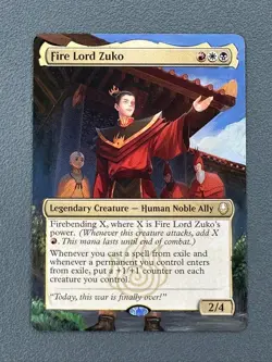Fire Lord Zuko MTG Avatar: The Last Airbender Hand Painted Borderles Altered Art - Image 1