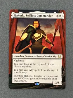 Hakoda Selfless Commander MTG Avatar The Last Airbender Hand Painted Altered Art - Image 1