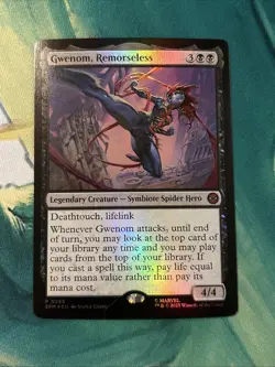 Magic: The Gathering Gwenom, Remorseless Foil Mythic Marvel's Spider-Man Black - Image 1