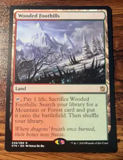 1X MTG Wooded Foothills KTK Khans of Tarkir Regular NM X1 - Image 1