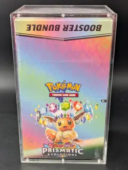 Pokemon SV8.5 Prismatic Evolutions Sealed Booster Bundle Display W/Acrylic Case - Image 1