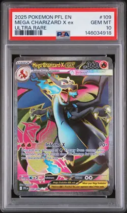 Pokemon TCG Mega Charizard X EX 109/094 Ultra Rare Holo PSA 10 360 HP - Image 1