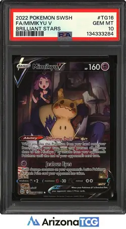 Pokemon 2022 Mimikyu V TG16/TG30 Trainer Gallery Brilliant Stars GEM MINT PSA 10 - Image 1