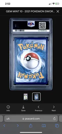 PSA 10 Celebi V Full Art Chilling Reign 160/198 2021 Pokemon SWSH Mint! - Image 2