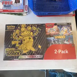 Pokemon TCG Surging Sparks ETB & Booster Bundle Costco 2-Pack NEW Factory Sealed - Image 1