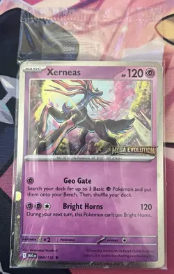 Xerneas 064/132 Pokemon : Mega Evolution Stamped Promo - Best Buy Promo Sealed - Image 1