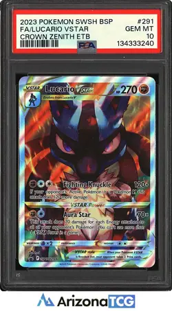 Pokemon 2023 Lucario VSTAR SWSH291 Full Art Promo Crown Zenith ETB GEM MT PSA 10 - Image 1