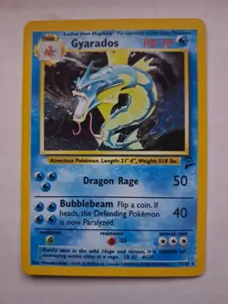 Swirl by Tail 1999-2000 Pokemon Gyarados Base Set 2 7/130 Holo Rare LP - Image 1