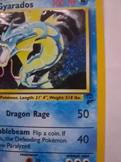 Swirl by Tail 1999-2000 Pokemon Gyarados Base Set 2 7/130 Holo Rare LP - Image 2
