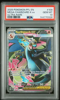 Pokemon Mega Charizard x EX Full Art Ultra Rare Phantasmal Flames PSA 10 - Image 1