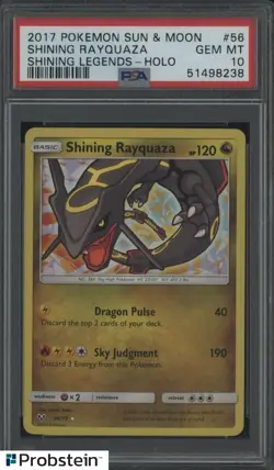 2017 Pokemon SM Shining Legends #56 Shining Rayquaza Holo PSA 10 GEM MINT - Image 1