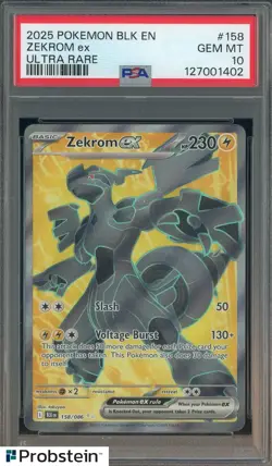 2025 Pokemon BLK EN Zekrom ex Ultra Rare PSA 10 GEM MINT - Image 1