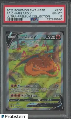 2022 Pokemon Sword & Shield Ultra Premium Collection #260 FA/Charizard V PSA 8 - Image 1