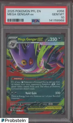 2025 Pokemon PFL EN #056 Mega Gengar Ex PSA 10 GEM MINT - Image 1