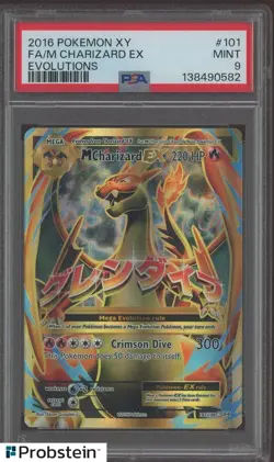 2016 Pokemon XY Evolutions #101 FA M Charizard EX PSA 9 MINT - Image 1