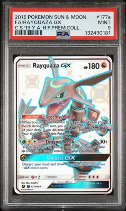 2018 Pokemon Celestial Storm Rayquaza Gx Full Art #177a PSA 9 H.F. Prem.Coll. - Image 1