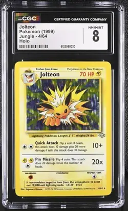 Jolteon *CGC 8* Holo *Jungle* #4 *1999* Vintage * Pokemon - Image 1