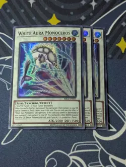 3x White Aura Monoceros - RIRA-EN095 - Super Rare (NM) - Yugioh Playset - Image 1