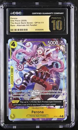 One Piece The Azure Sea's Seven OP14-111 Perona - Rare - Alt Art CGC 10 Pristine - Image 1